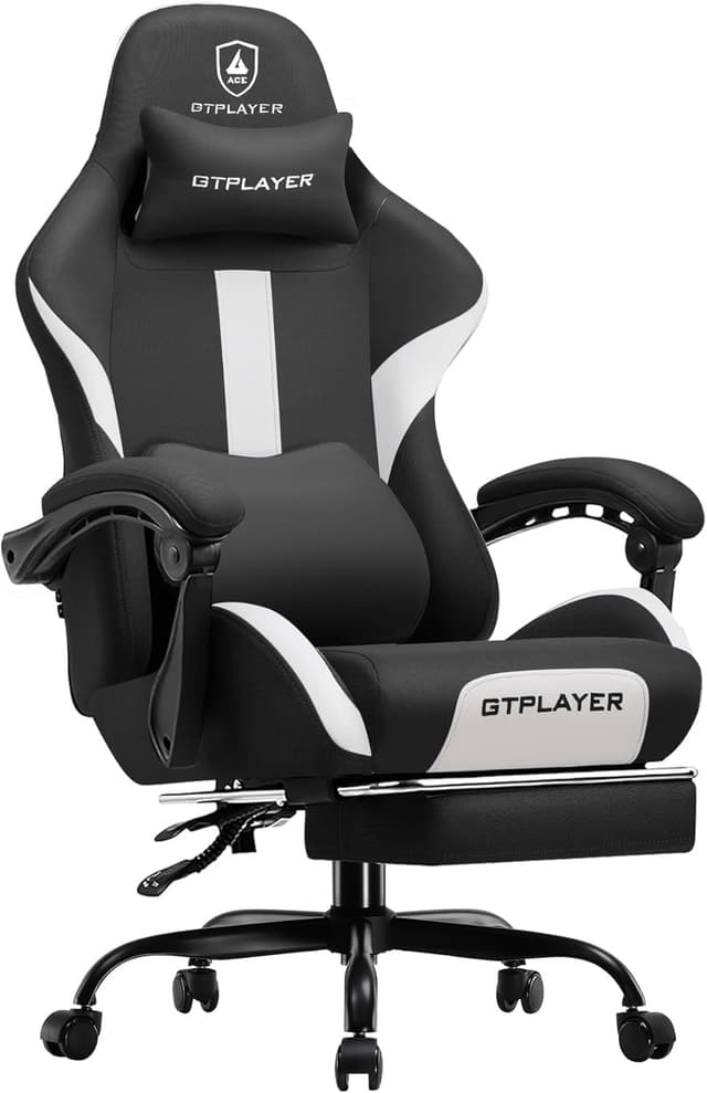 🎮 GTPLAYER Gaming Stuhl: Ergonomischer Bürostuhl mit Fußstütze und Liegefunktion
