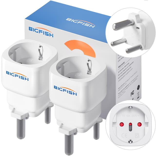 🔌 Bigfish Adapter Südafrika Steckdose 2Pack - Weiß EU to Südafrika 🇿🇦