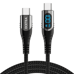 🔋📱 Ocetea 100W USB C auf USB C Kabel, 2M PD Schnellladekabel USB C Ladekabel QC5.0 mit LED Display