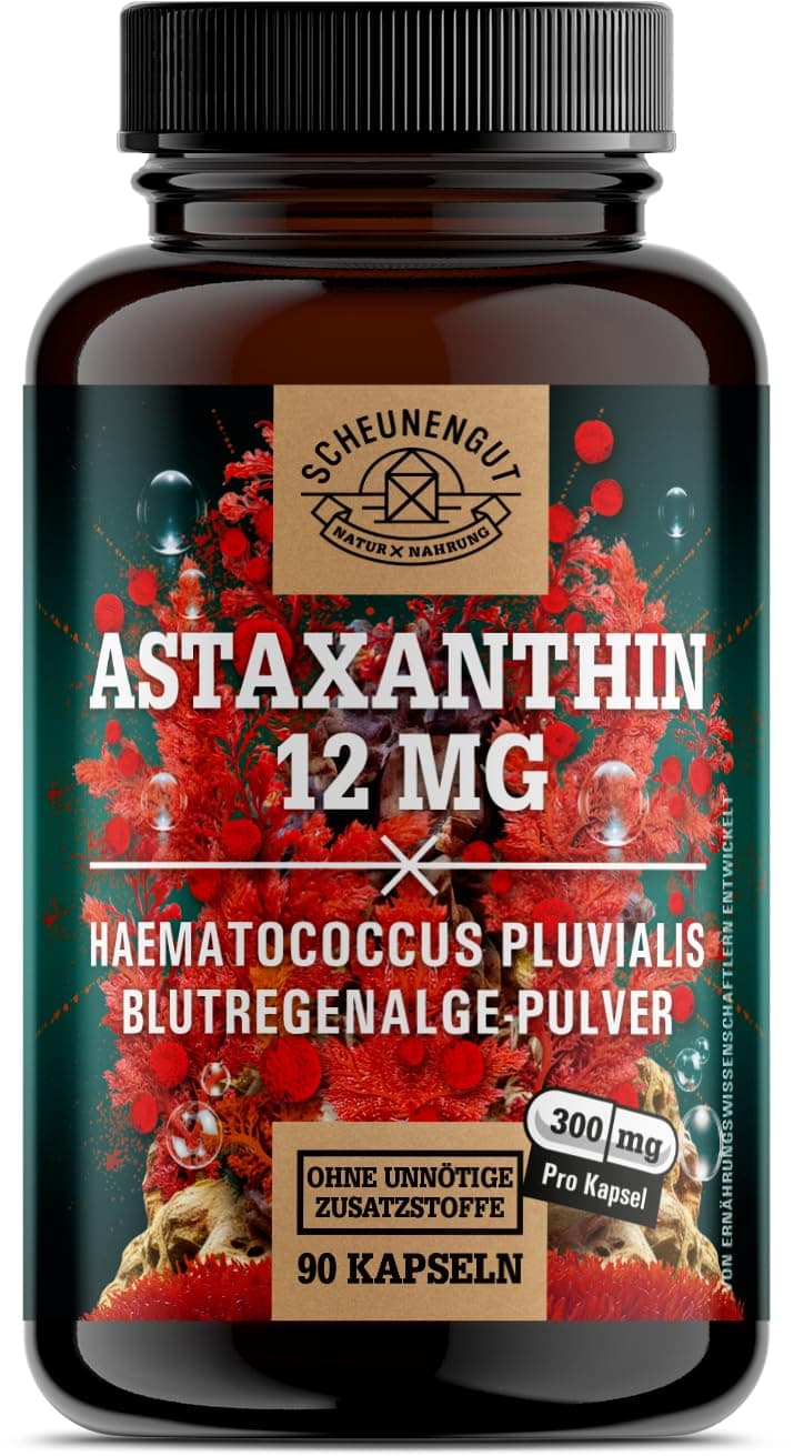 Astaxanthin 12mg - Hochdosiertes veganes Antioxidans 🌿