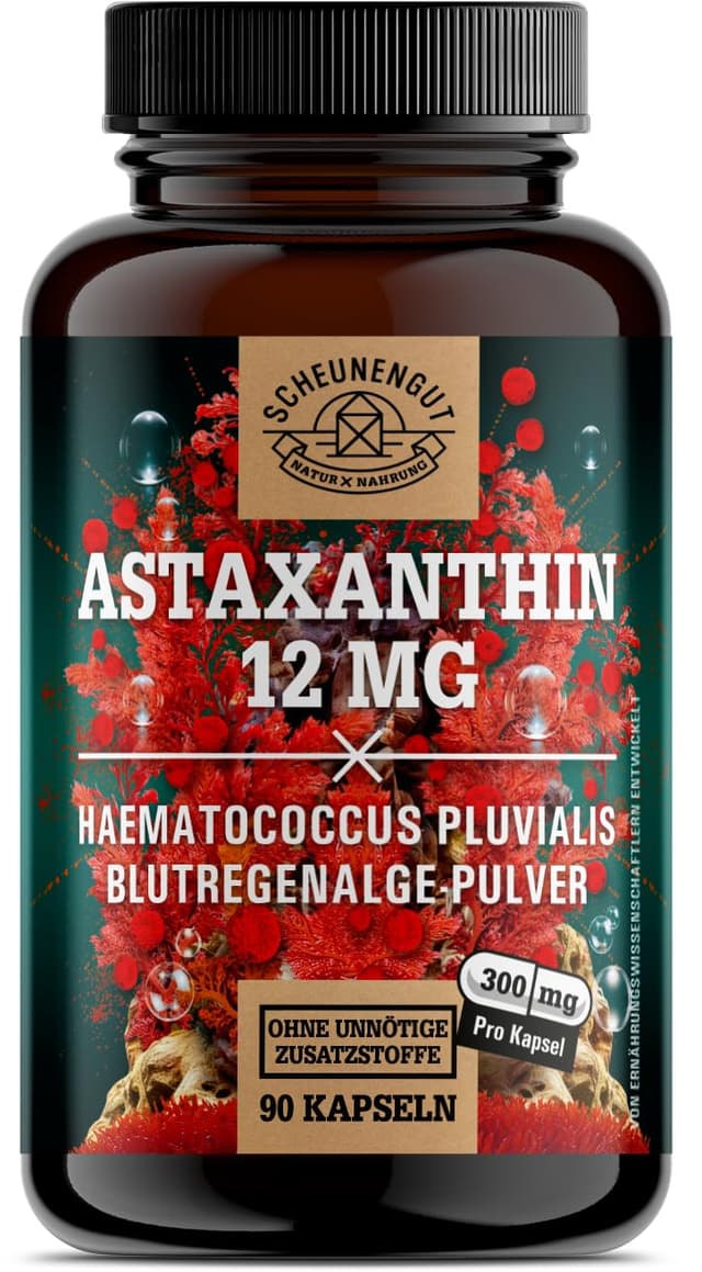 Astaxanthin 12mg - Hochdosiertes veganes Antioxidans 🌿