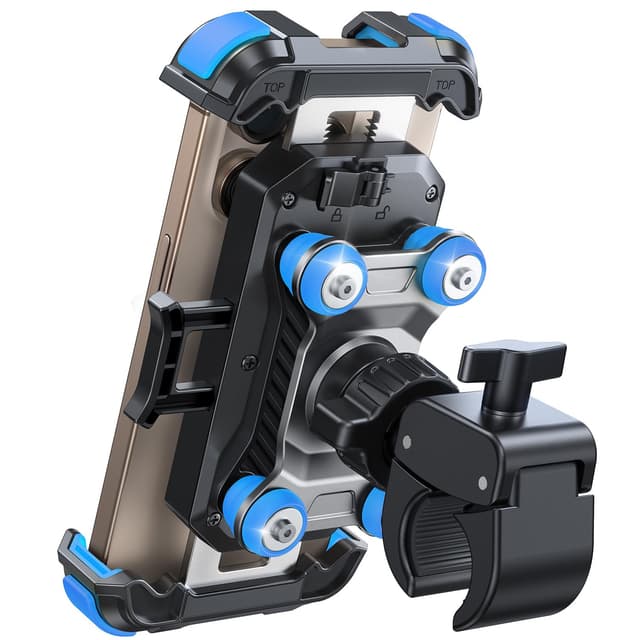 JOYROOM Handyhalterung Motorrad 🏍️ [Doppelt Vibrationsgedämpft] Handyhalter Fahrrad 🚲 [Mit einem Klick öffnen] 360° Drehbar Lenker Halter für iPhone 16/15/14/13 Samsung S24/S23 Blau