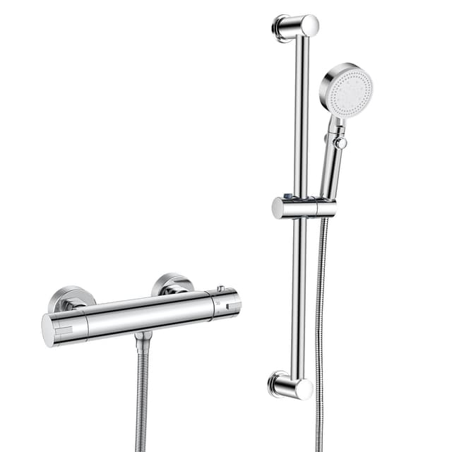 Thermostat Duscharmatur Komplettset mit Brausegarnitur 🚿 | Duschsystem mit Thermostat | Chrom