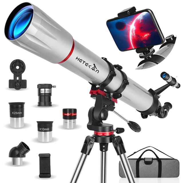 HETEKAN Teleskop, 90mm Öffnung 900mm Astronomisches Teleskop Für Erwachsene, Profi Refraktorteleskop Für Kinder Und Anfänger