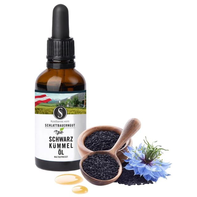 SCHLATTBAUERNGUT Schwarzkümmelöl - 50ml - 100% Bio-Qualität aus Österreich 🌿