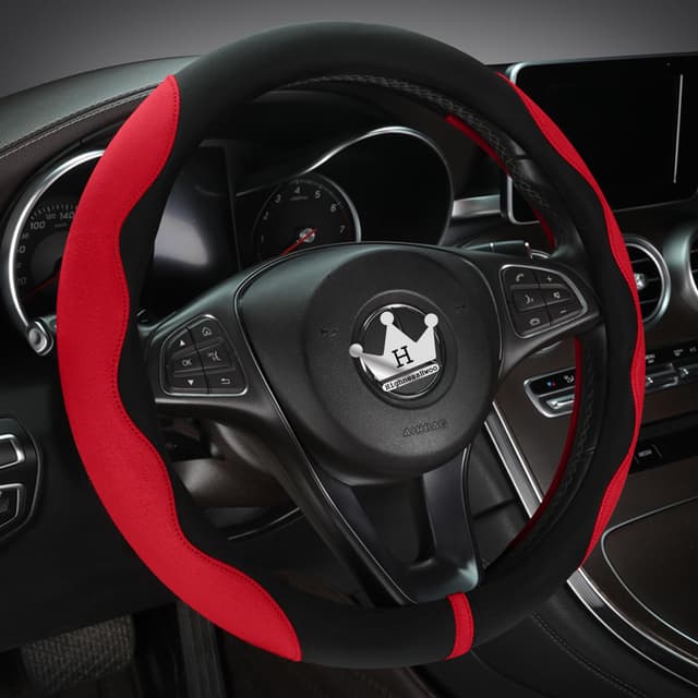 🌟 HighnessHwoo Luxuriöser Suede Auto Lenkradbezug 🚗