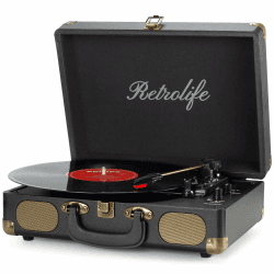 Vinyl Plattenspieler 3-Gang 33/45/78 U/min Bluetooth Koffer Tragbarer Schallplattenspieler 🎵🎶