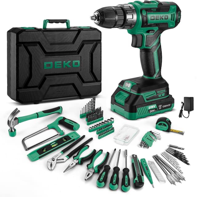 DEKO 186-Teiliges Werkzeugkoffer mit Akkuschrauber 🛠️