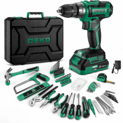 DEKO 186-Teiliges Werkzeugkoffer mit Akkuschrauber 🛠️