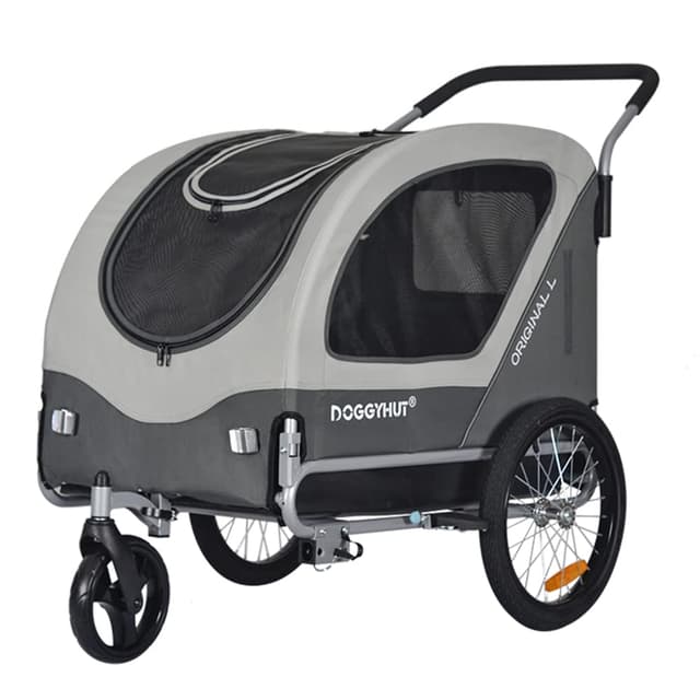 🐾 Doggyhut Original Large Fahrradanhänger & Hundebuggy 2 in 1 🚴‍♂️