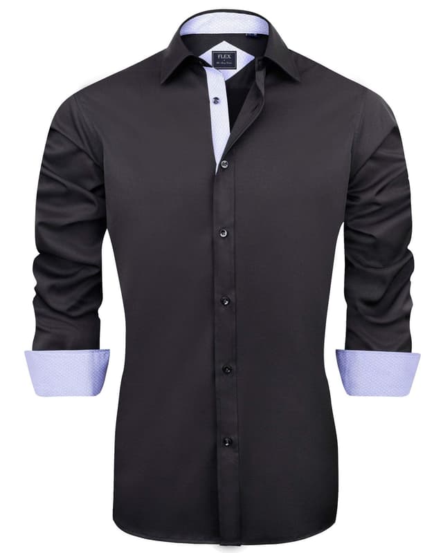 J.VER Herren Hemd Regular Fit Langarm 🌟 3XL Schwarz Blau