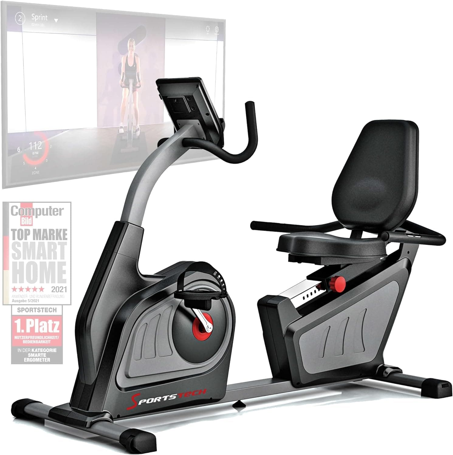 Sportstech ES600 Profi Ergometer | Deutsches Qualitätsunternehmen | 🚴‍♂️ Liegeergometer + ergonomischer Sitzkomfort