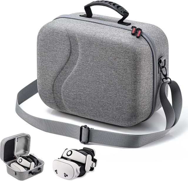 🎮 DEVASO Große Tasche für Meta Quest 3S/Quest 3 | Aufbewahrungstasche für Oculus Quest 3S Grau