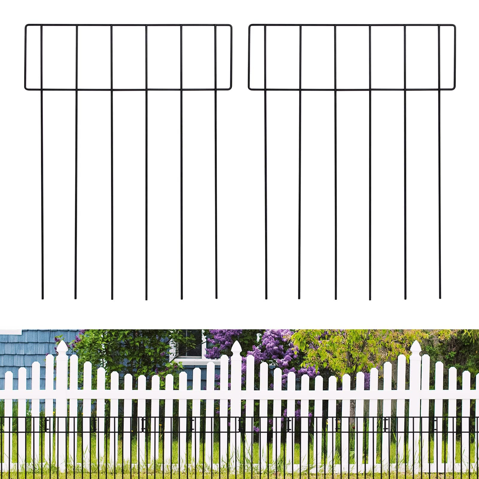 🌿🐶 10 Stück Tier Barriere Zaun 43,2cm x 3,4m - Dekorativer Gartenzaun 🐰🌻