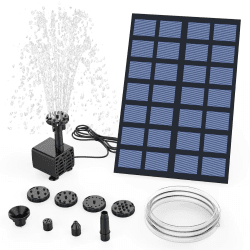 🌞🌿 AMZtime Solar Springbrunnen für Draußen 2.5W DIY Solarbrunnen Upgrade 🌊 Solar Teichpumpe mit 6 Fontänenstile 🐦 Solarpumpe für Gartenteich, Vogel-Bad