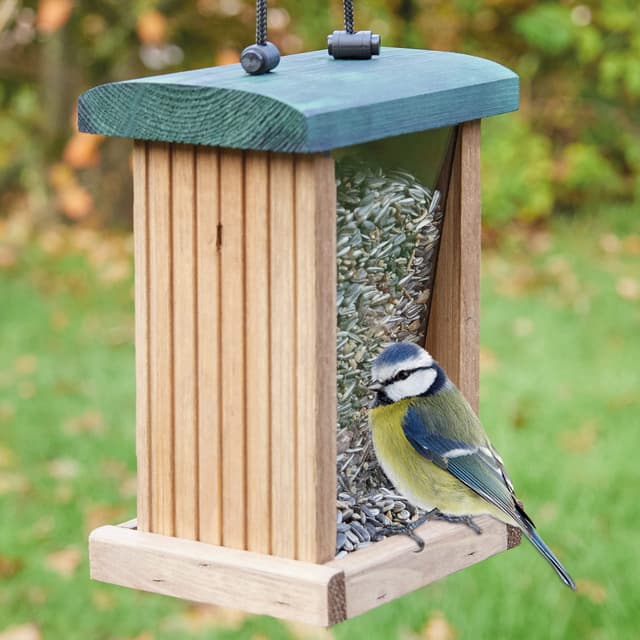 🐦🏡 Zooprinz Nachhaltiges Vogelhaus zum Aufhängen - Vo-gelfutterspender mit Schutzdach