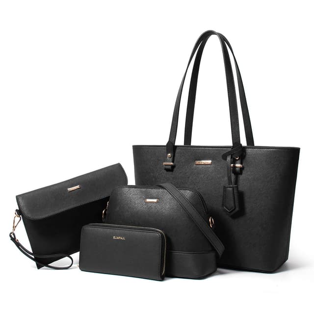 😍 YTL Damen Handtasche Tote Shopper Groß Schultertasche Umhängetasche Geldbörse Kartenhalter Tasche 4-teiliges Set! 🎁