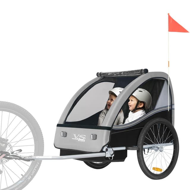 🚴 Kinderfahrradanhänger 50201 Grau 🚴