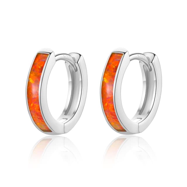 Angebot: CERSLIMO Opal Ohrringe 🌈 Silber Creolen 10mm Schmuck Geschenke für Damen 👸🏻