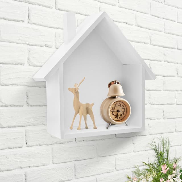 HENGBIRD Regalbox Hausform 🏠 Holzhaus Deko 🌲 Wichtelhaus zum Basteln