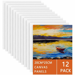 🎨 Koncci Leinwand zum Bemalen Aus Baumwolle (12 Stück) – 20 x 25 cm