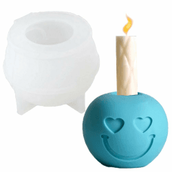🕯️ JAHEMU Smiley Silikonform Weihnachten Kerzenhalter 3D Apfel Kerzengießform