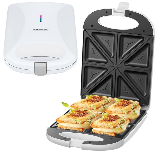XXL Sandwichtoaster | 1200 Watt | 8 Sandwichecken | 🥪🔥 | Elektrogrill | Paninitoaster