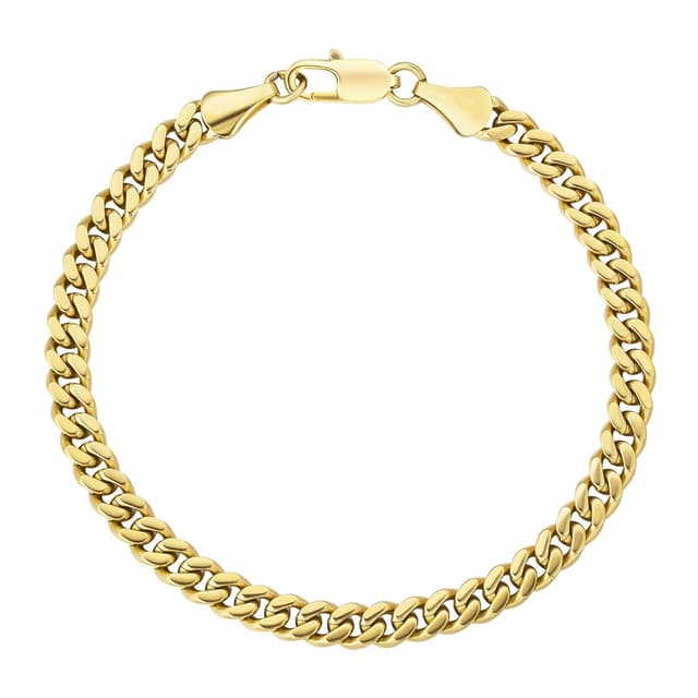 KRKC Herren Armband 14K Gold Vergoldet/Silber Farbe 3/5/7/9mm Edelstahl Panzerkette Cuban Armband 🎁