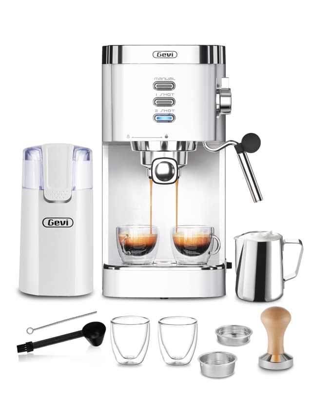 Gevi 20 Bar Kommerzielle Hochdruck-Espressomaschine & Kaffeemühle