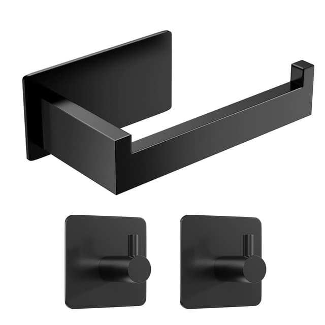 🚽🖤 Eowihor Toilettenpapierhalter Ohne Bohren, Selbstklebend Klopapierhalter WC Papierhalter Edelstahl Schwarz