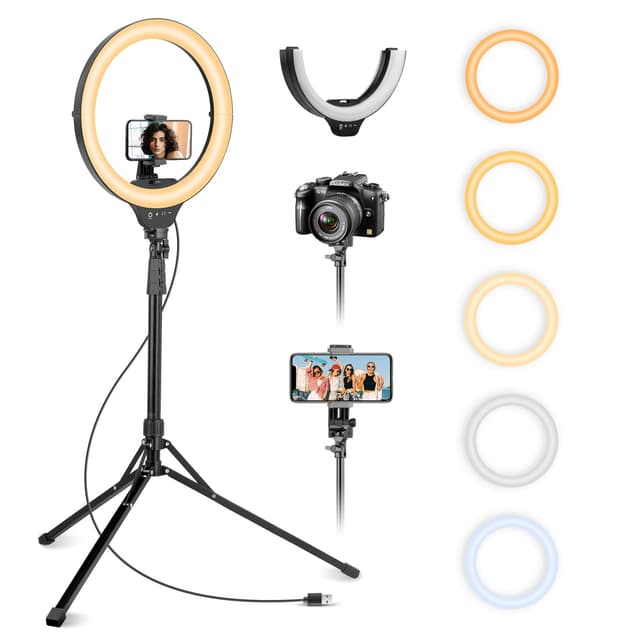 Aureday Ringlicht mit Stativ, 14 Zoll Selfie Ringlicht mit 62 Zoll Stativ Ständer 🌟