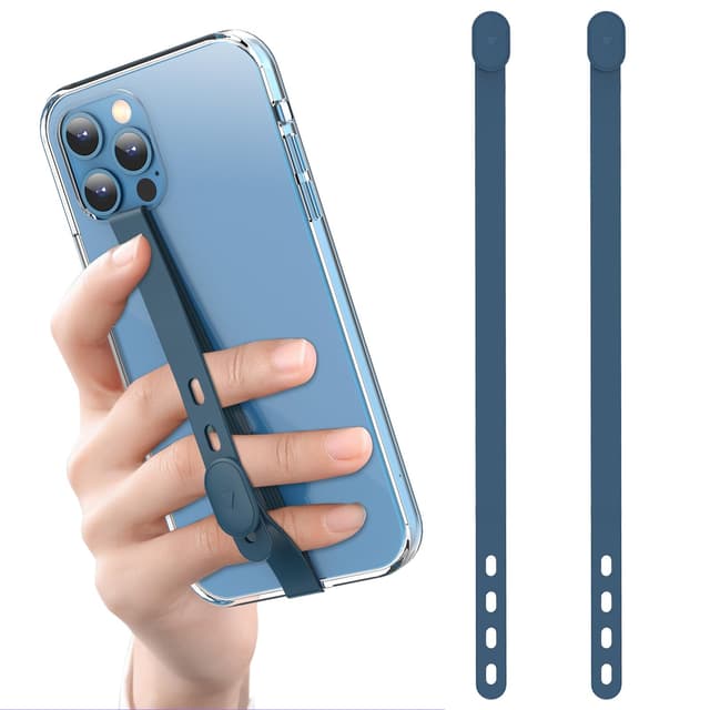 ZhaoCo 2 Pack Elastische Silikon Handy Griffe - Marineblau Marineblau
