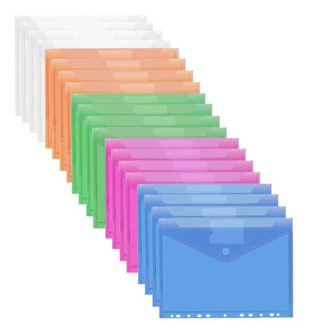 HIQE-FL 20 Stück Dokumententasche A4 mit Klettverschluss 📁🌈