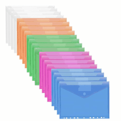 HIQE-FL 20 Stück Dokumententasche A4 mit Klettverschluss 📁🌈