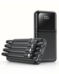🔋📱 Power Bank 15000mAh mit 4 Kabeln - Powerbank 22,5W PD20W USB-C Schnelllade-Externe Handyakku