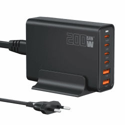 200W USB C Ladegerät, PD 100 W Schnellladegerät 6 Port Ladestation GaN-III Charger