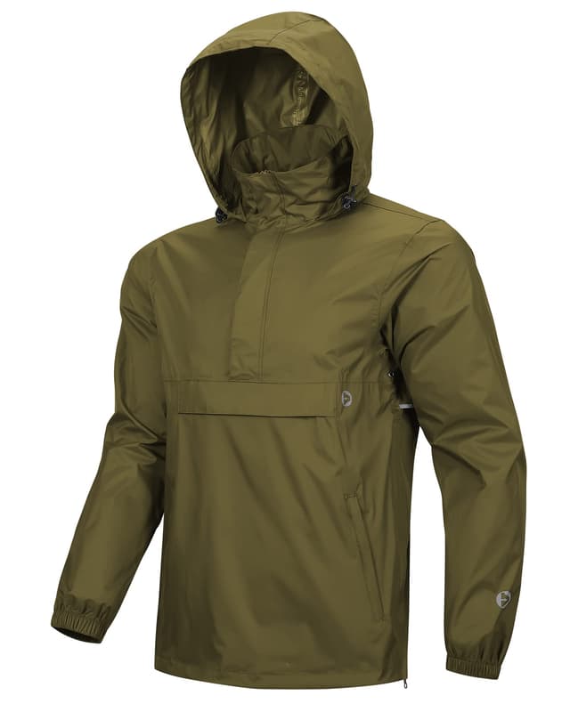 🌧️🚴 Outdoor Ventures Herren Regenjacke | Wasserdichter Pullover mit Kapuze | Leichte Fahrrad Windjacke
