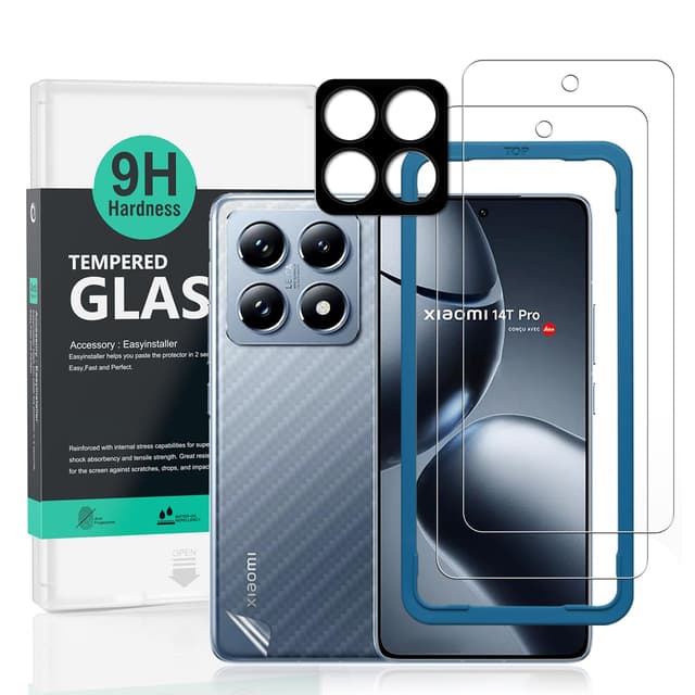 🔥 Angebot! Ibywind Schutzfolie für Xiaomi 14T Pro 5G 6,67" - 2 Stück Panzerglas mit Metall Kameraschutz und Rückseitenfolie