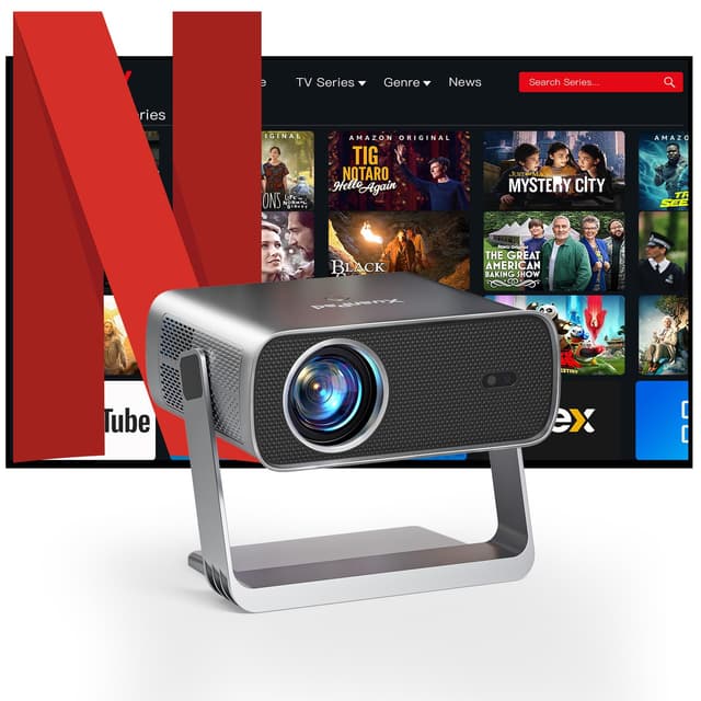 🎬🔊 XuanPad Netflix-zertifizierter Beamer mit WiFi & Bluetooth 28000L 1080P Projektor