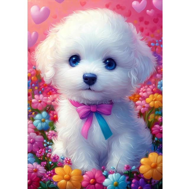 🐶💎 DOMROM Süßer Hund Diamond Painting Set - Diamant Malerei Kit für Home Wand Dekor 30x40cm