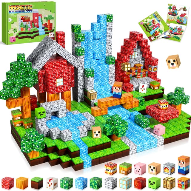 🌟 COOLJOYA Magnetische Bausteine 108 Teile - Magnetbausteine Magnetspielzeug für Kinder