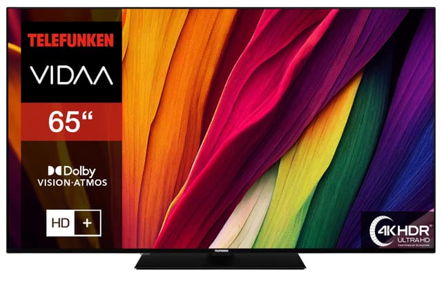 📺 Telefunken Fernseher 65 Zoll Smart TV VIDAA XU65VP750M 4K UHD HDR TV 🎬