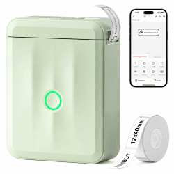 🏷️ NIIMBOT Etikettendrucker D110 Upgrade, Mini Etikettiergerät Beschriftungsgerät Selbstklebend Tragbares Label Printer mit iOS Android, Geeignet für Zuhause Schule Büro, Grün Mini-D110 Upgrade Grün