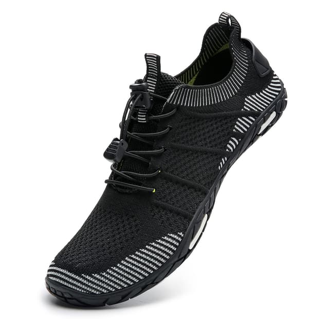 🌊👟 IceUnicorn Strandschuhe Badeschuhe Damen Herren Schwimmschuhe Aquaschuhe Sommer Schnell Trocknend Surfschuhe 44 EU Minimalistische Schwarz