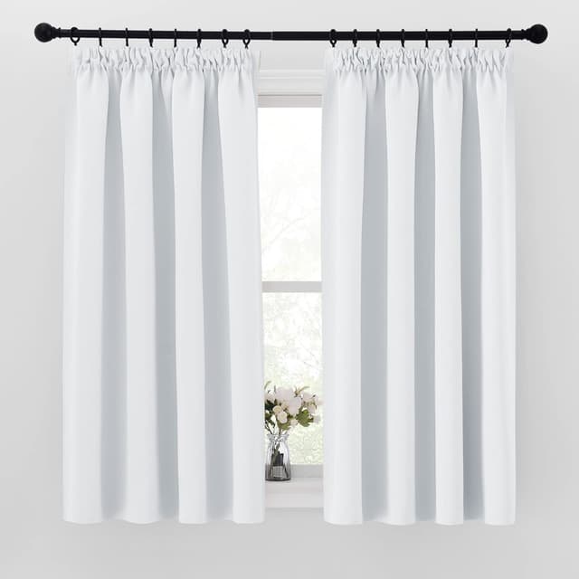 🌟 Angebot! PONY DANCE Verdunklungsvorhänge 2er Set H160 x B140 cm Grau-Weiß
