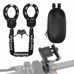 🔒📱 E-Scooter Schloss mit Tasche und Handyhalterung - Hohe Sicherheit und Vielseitigkeit