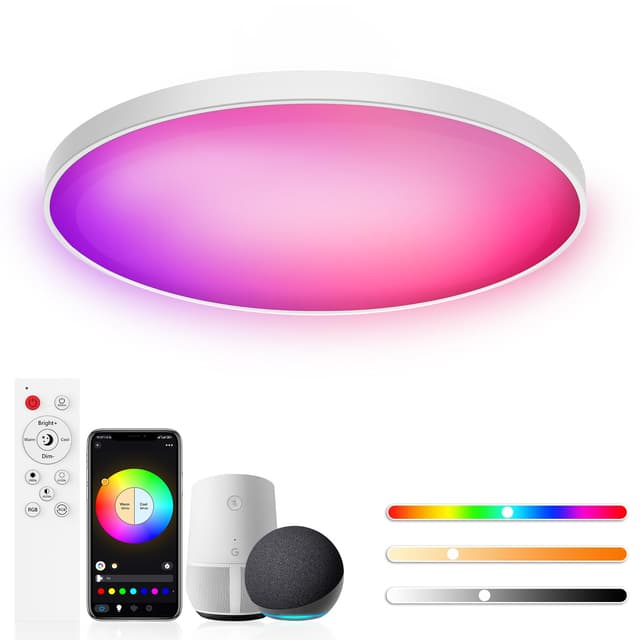 Birnetek® Deckenlampe LED 30W mit RGB-Beleuchtung 🌈