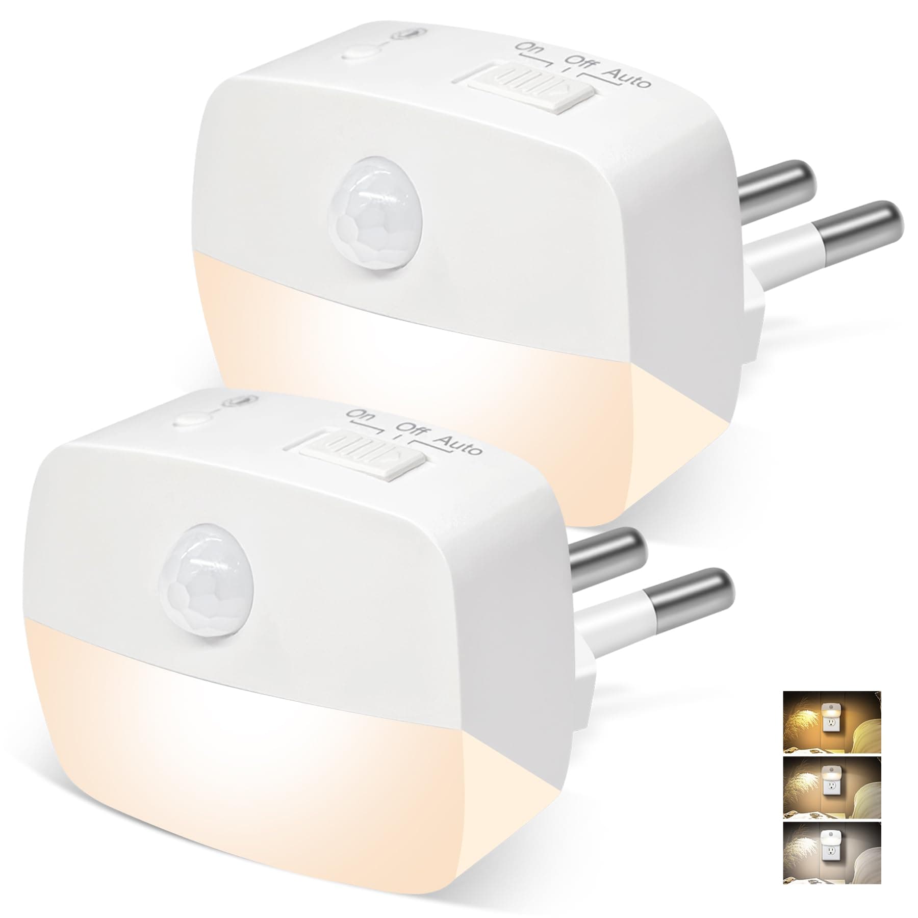Sonderangebot! AmmToo Nachtlicht Steckdose mit Bewegungsmelder, 2 Stück 🌟
