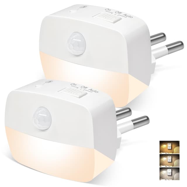 Sonderangebot! AmmToo Nachtlicht Steckdose mit Bewegungsmelder, 2 Stück 🌟