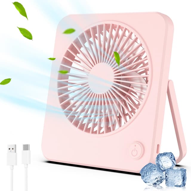 Hianjoo USB Ventilator Mini - Leiser Tischventilator für Büro, Zuhause und Schlafzimmer [Rosa]